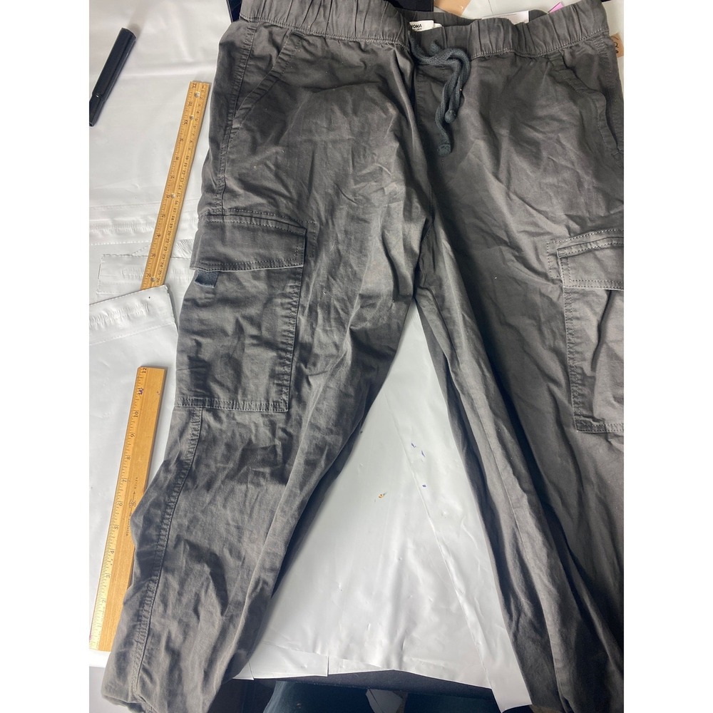 Sonoma Cargo Jogger Pants Gray Men's Size L Elastic Waist Drawstring new